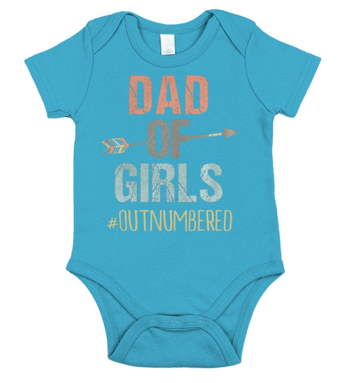 Mens Dad of Girls Shirt Outnumbered Fathers Day Shirt Short Sleeve Baby One-Piece