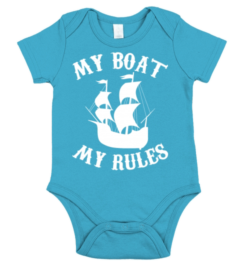 My Boat My Rules - Captain Sea Sailor Short Sleeve Baby One-Piece