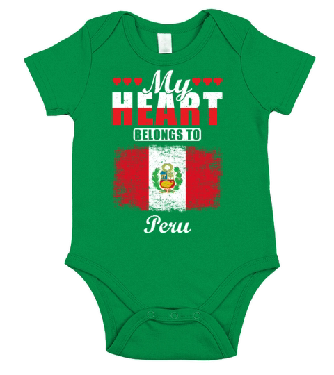 My Heart Belongs to Peru Short Sleeve Baby One-Piece