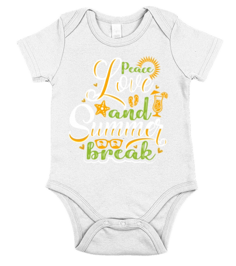 Peace Love and Summer Break Short Sleeve Baby One-Piece