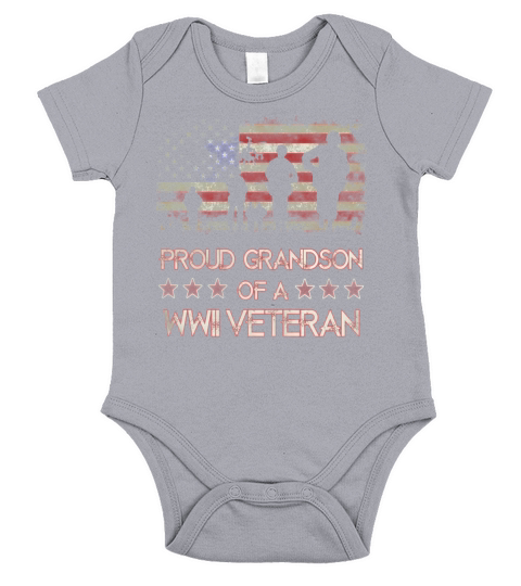 Proud Grandson of a World War 2 Veteran T-Shirt ww2 ww 2 Short Sleeve Baby One-Piece