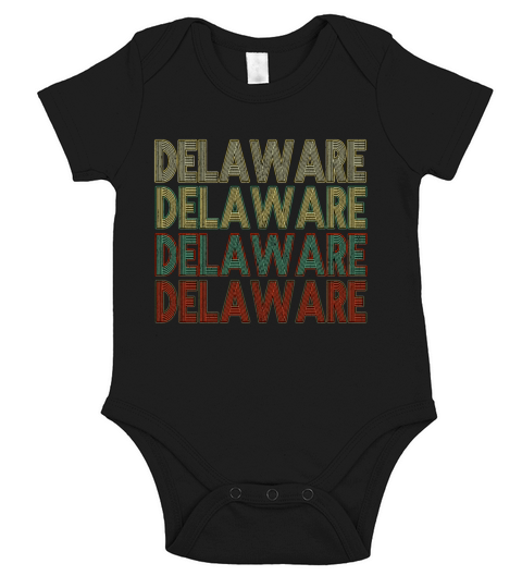 Retro America State Flag Vintage Delaware Short Sleeve Baby One-Piece