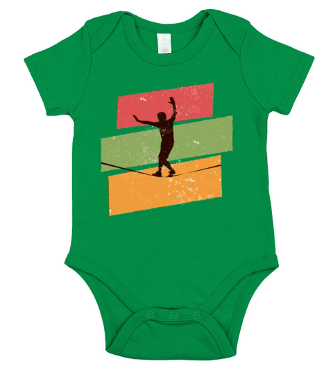 Retro vintage Slackline Short Sleeve Baby One-Piece