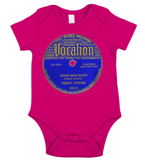 Robert Johnson 78 RPM Record Label Cross Road Blues Short Sleeve Baby One-Piece