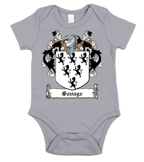 Savage Coat of Arms Irish Family Crests Short Sleeve Baby One-Piece