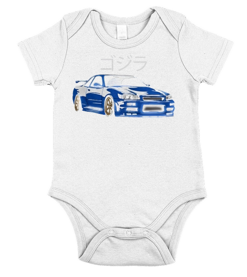 shirt R34 GTR t shirt Short Sleeve Baby One-Piece