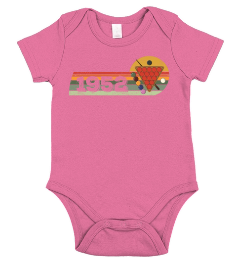 Snooker Snooker-game Vintage born 1952 Birthday Short Sleeve Baby One-Piece