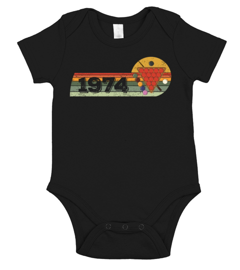 Snooker Snooker-game Vintage born 1974 Birthday Short Sleeve Baby One-Piece