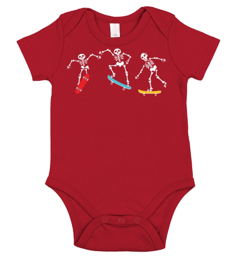 summer skateboarding Skeleton Short Sleeve Baby One-Piece