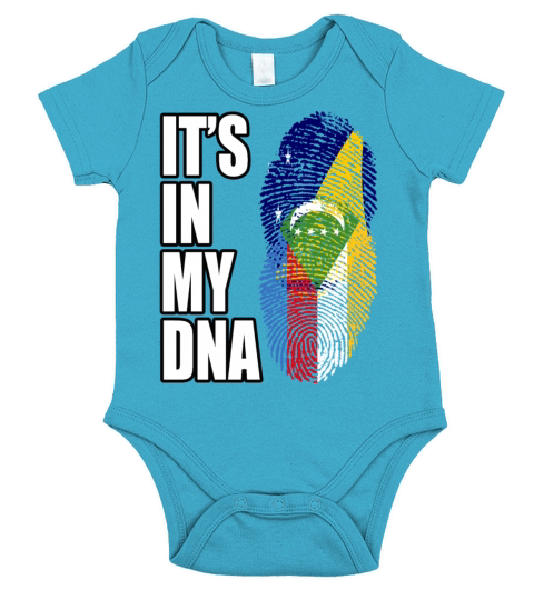 Tokelauan And Comoran Mix Heritage DNA Flag Short Sleeve Baby One-Piece