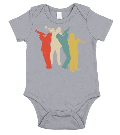Trumpet Player Retro Vintage Short Sleeve Baby One-Piece