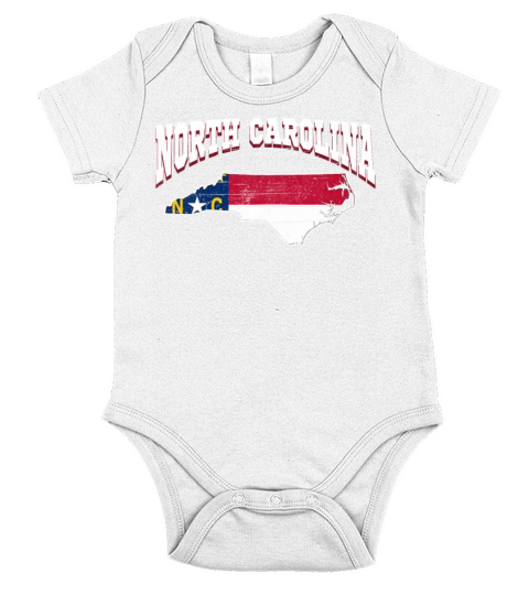 US America State Flag Land Map North Carolina Short Sleeve Baby One-Piece