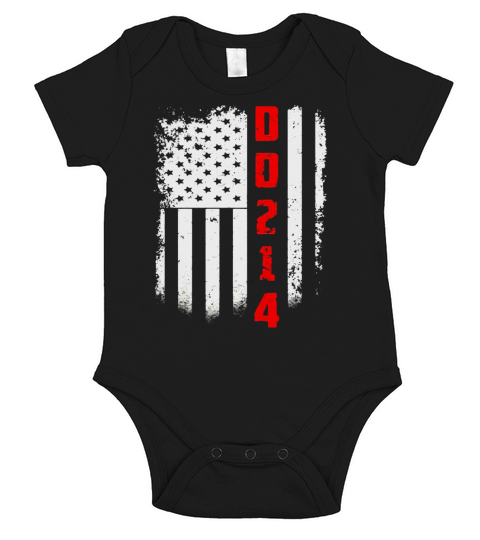 US American Flag T-shirt for DD214 Red Line Short Sleeve Baby One-Piece