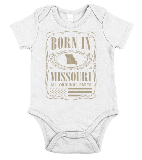 Vintage America US States Born Missouri Short Sleeve Baby One-Piece