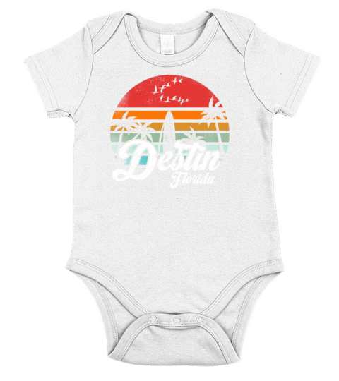 Vintage Destin Florida Surfing Retro Surf Cool Short Sleeve Baby One-Piece