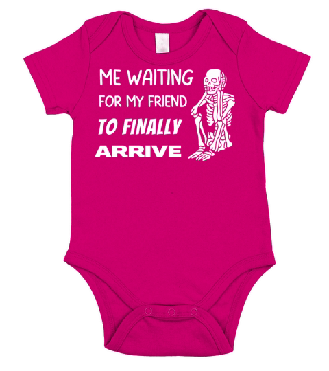Waiting for my Bestie to Arrive Skeleton Short Sleeve Baby One-Piece