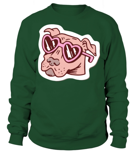 cool dog with heart-shaped sunglasses Sweatshirt Unisex