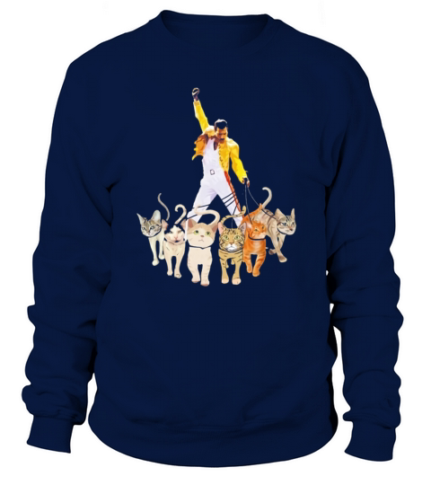 Freddie Mercury With Yellow Jacket And Cats Sweatshirt Unisex