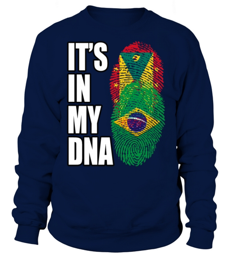 Grenadian And Brazilian Mix Heritage DNA Flag Sweatshirt Unisex