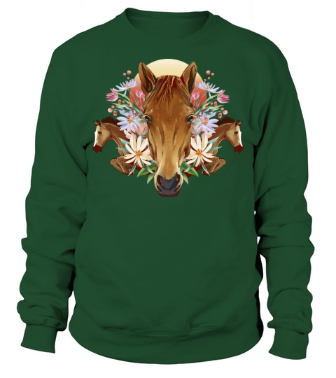 Horse Horses flower wild beautiful Horse Horses fl Sweatshirt Unisex