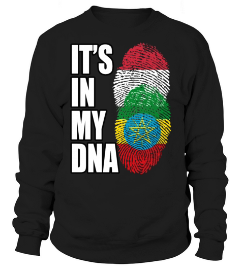 Hungarian And Ethiopian Mix Heritage DNA Flag Sweatshirt Unisex