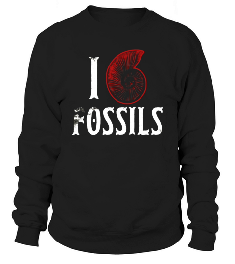 I Love Fossils Archaeologist Gift Shirt Cool Ammonite Design Sweatshirt Unisex