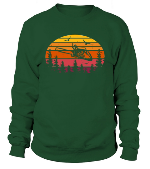 Lumberjack - Chain Saw Retro Vintage Sunset Sweatshirt Unisex