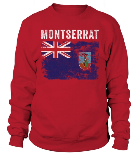 Montserrat Flag Distressed Sweatshirt Unisex