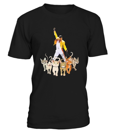 Freddie Mercury With Yellow Jacket And Cats T-Shirt Unisex