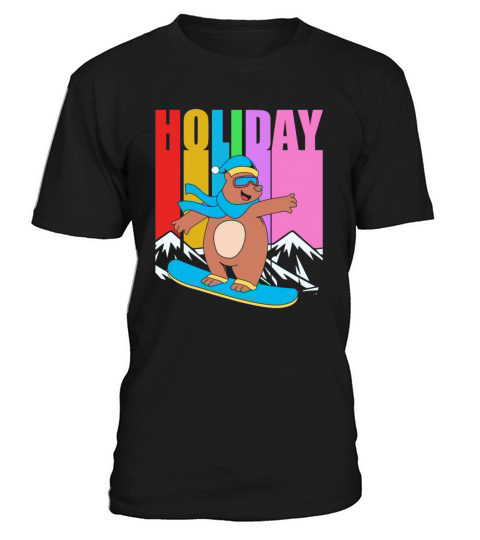 Winter Holiday Bear Snowboard Retro Snowboarding T-Shirt Unisex