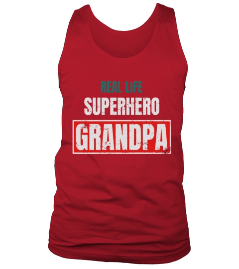 Mens Real life Superhero Grandpa: Distressed style gift tshirt Tank Top Unisex