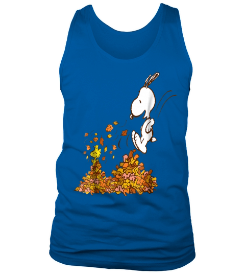 Peanuts Snoopy Jumping Into leaf Autumn Tank Top Unisex