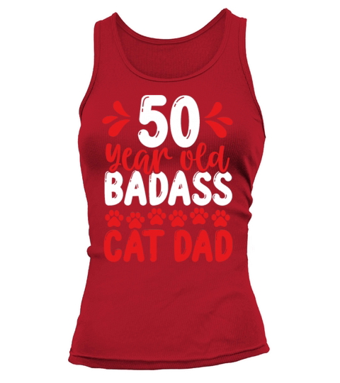 50 Year Old Cat Dad Funny Cat Father 50th Birthday Tank top Woman