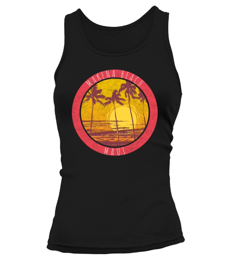 Makena Beach Maui Vintage Beach Sunrise Surf Tank top Woman
