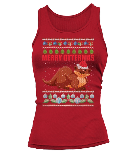 Merry Ottermas Funny Otter Lovers Christmas Tank top Woman