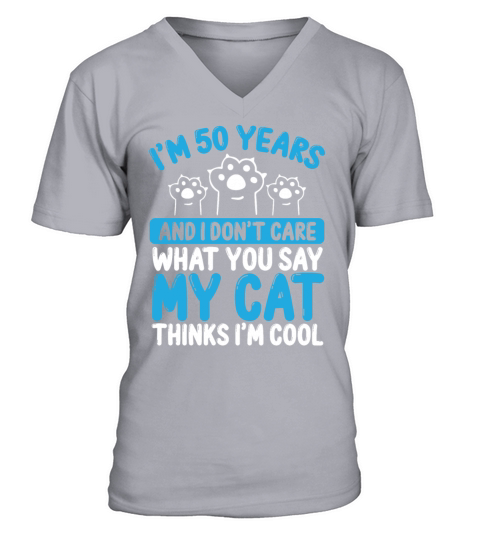 50th Birthday for Cat Dad 50 Year Old Cat Mom V-Neck T-shirt