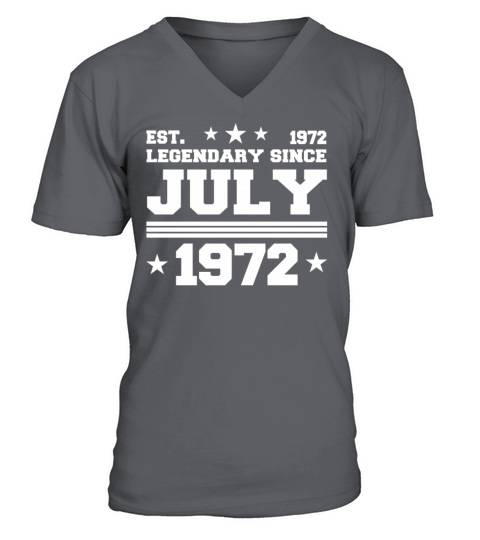 50th birthday July vintage 1972 gift idea V-Neck T-shirt