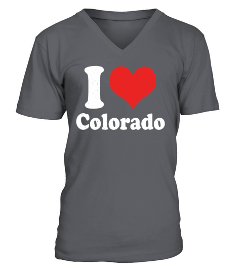 America Citizen US State Love I Heart Colorado V-Neck T-shirt