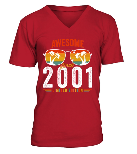 Awesome Since 2001 Birthday Retro Vintage 21 22 Ye V-Neck T-shirt