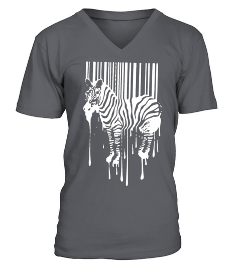 Banksy Street Art Zebra Bar Code V-Neck T-shirt