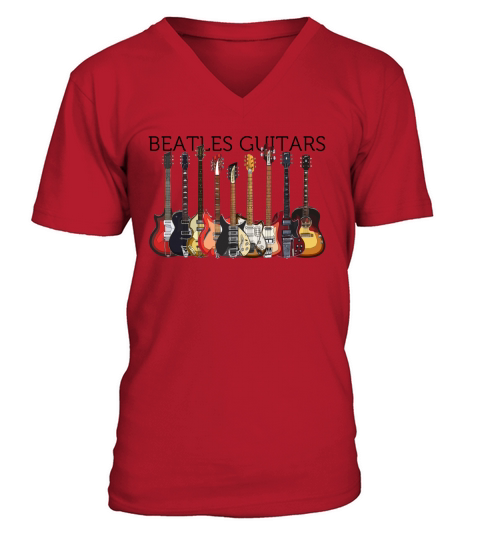 Beatles Guitars V-Neck T-shirt