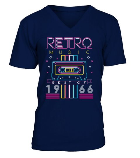 Best Of 1966 Retro Cassette Vintage Birthday V-Neck T-shirt