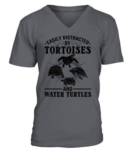 Easily Distracted By Tortoises And Water Turtles V-Neck T-shirt