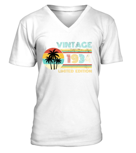 Funny Birthday Born in 1934 Limited Edition V-Neck T-shirt