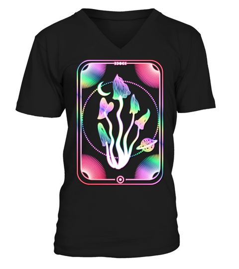 Goblincore Dark Academia Aesthetic Mushroom V-Neck T-shirt