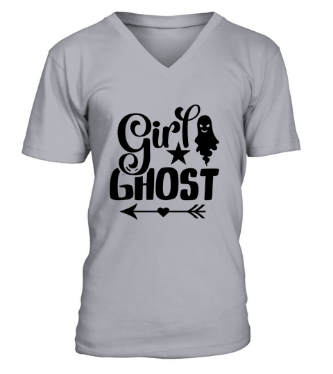Halloween Shirt Ghost Girl, Girls Halloween Shirt V-Neck T-shirt