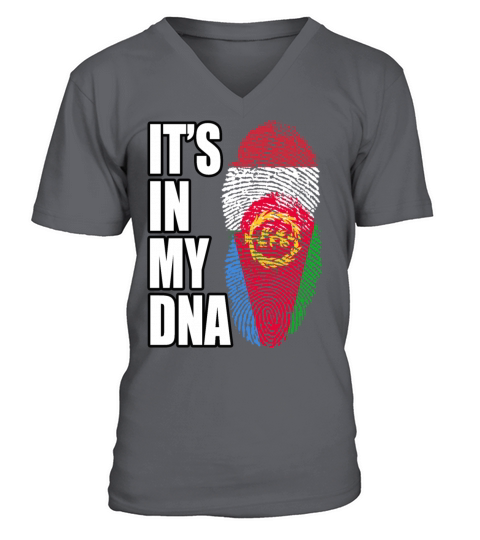 Hungarian And Eritrean Mix Heritage DNA Flag V-Neck T-shirt
