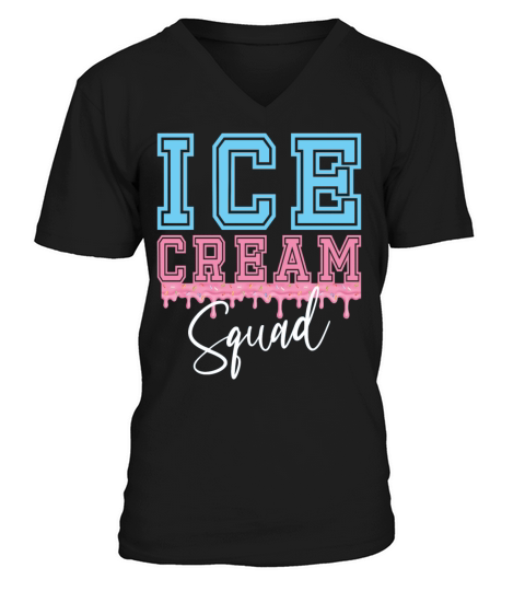 Ice Cream Squad Summer Family Quotes Birthday V-Neck T-shirt