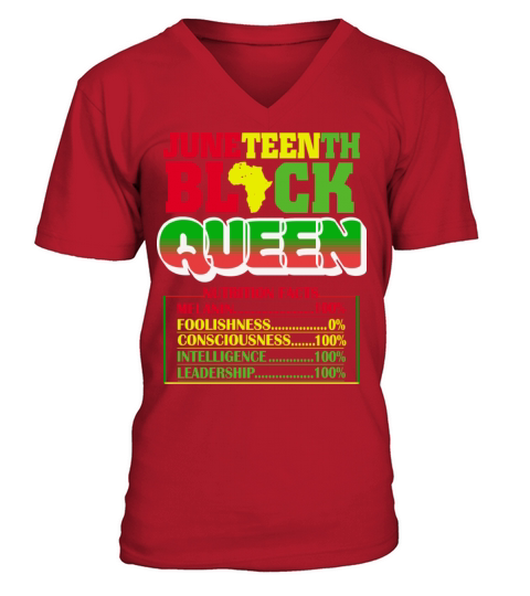 Juneteenth Black Queen Nutritional 4th Of July V-Neck T-shirt