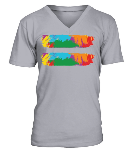 LBGT Flag Gay Pride Human Vintage Rainbow V-Neck T-shirt